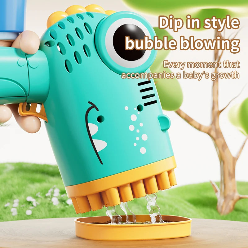 Dinosaur Bubble Machine 40 Hole Outdoor Wedding Children's Toy Gift Continuous Bubbling (without Bubble Liquid and Battery)