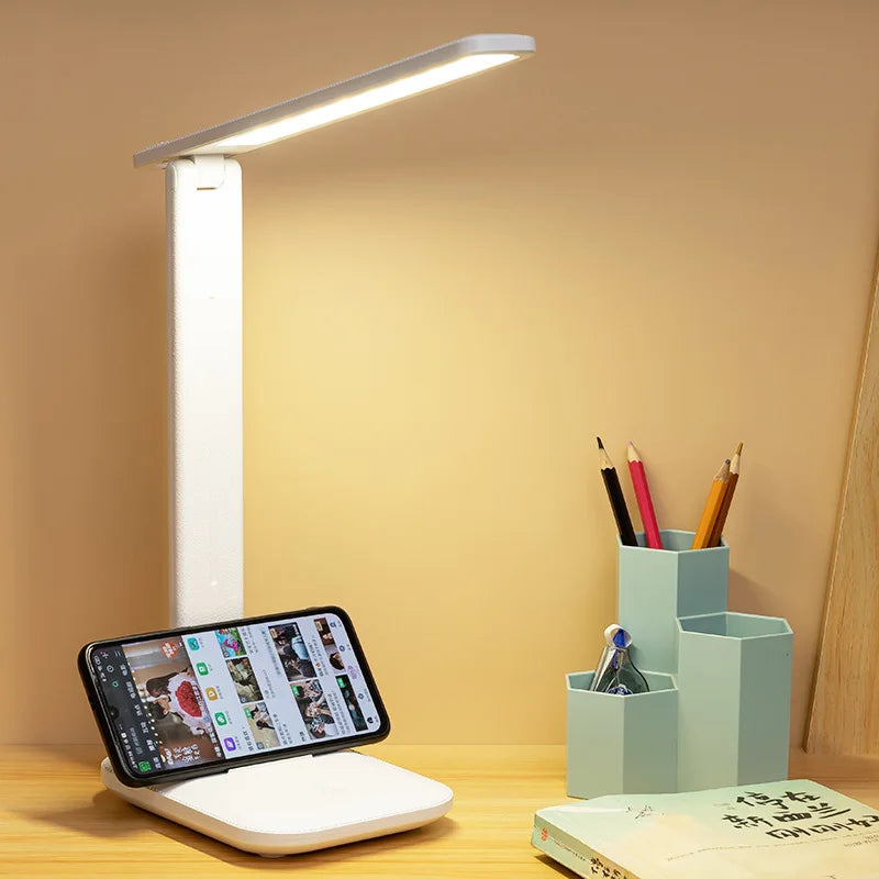 Folding Table Lamp USB Touch Dimmable Night Light Student Dormitory Reading Eye Protection Bedroom LED USB Charge Desk Lamp