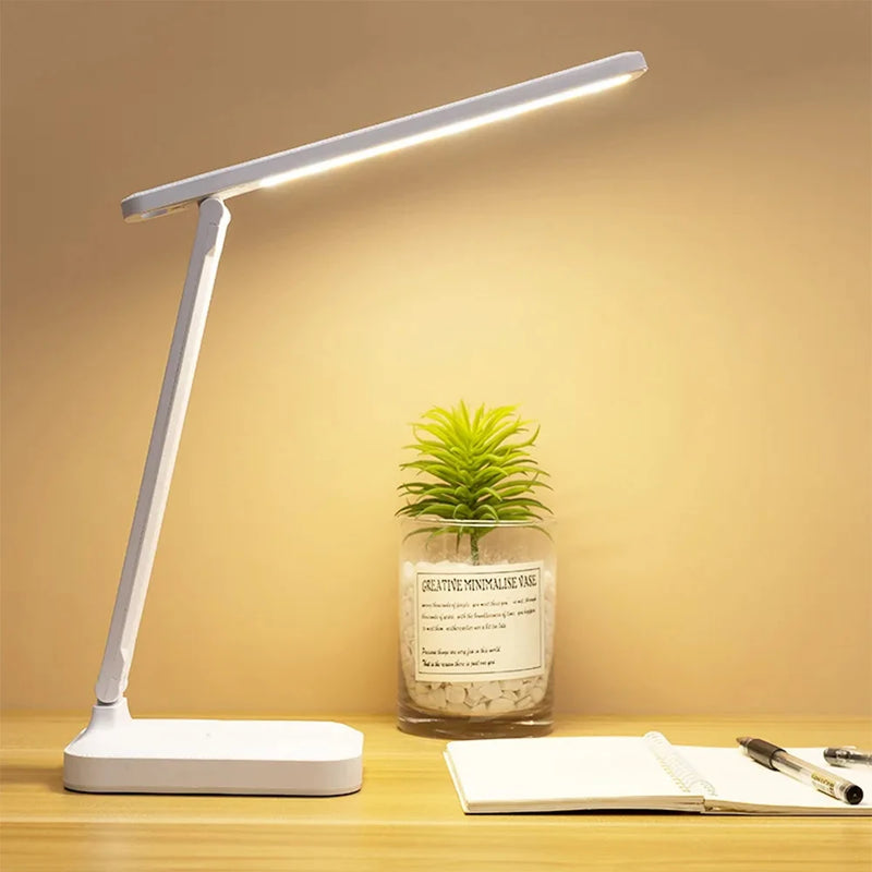 Folding Table Lamp USB Touch Dimmable Night Light Student Dormitory Reading Eye Protection Bedroom LED USB Charge Desk Lamp